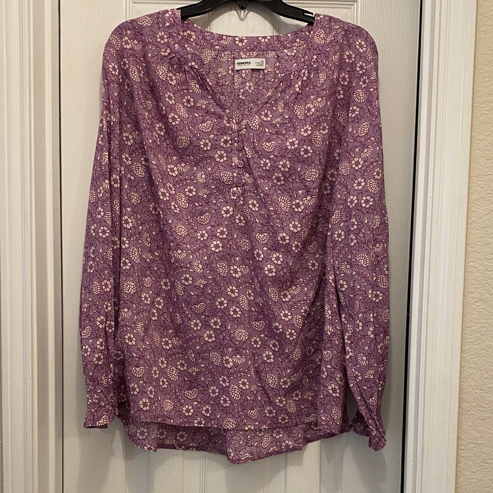 Sonoma Lavender Floral Blouse